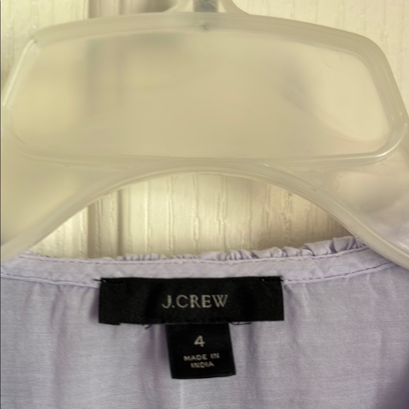 J. Crew Purple Long Sleeve Ruffled Bib Collar Blouse - Picture 5 of 5
